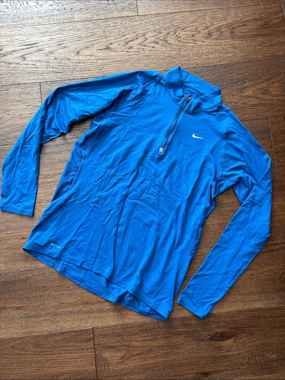 Nike Men’s Royal Blue Long-Sleeve 3/4 Zip Pullover Running Shirt